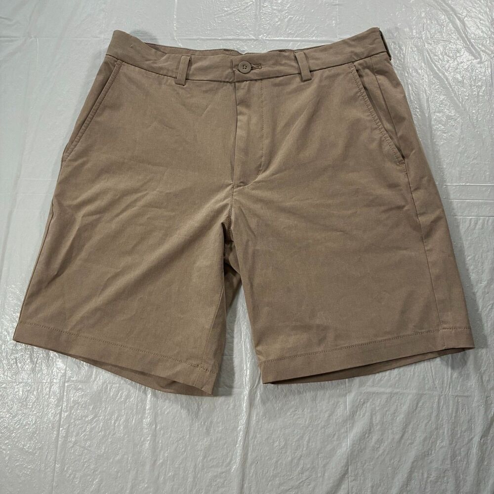 Vineyard Vines Mens 30 (32) Performance Breaker Shorts Khaki Tan Golf Stretch